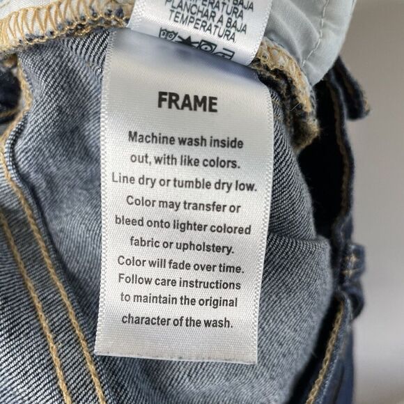 FRAME Jeans Womens 26 Le Skinny de Jeanne Dark Wash Stretch Distressed - Picture 11 of 11